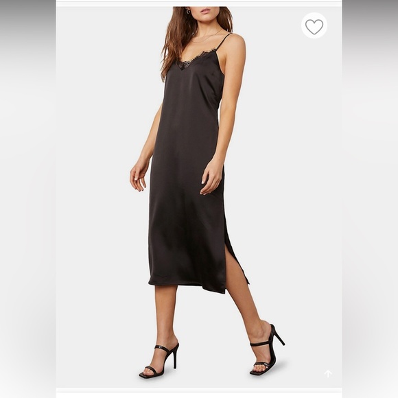 BB Dakota V-neck midi black slip dress size XS - Picture 1 of 9